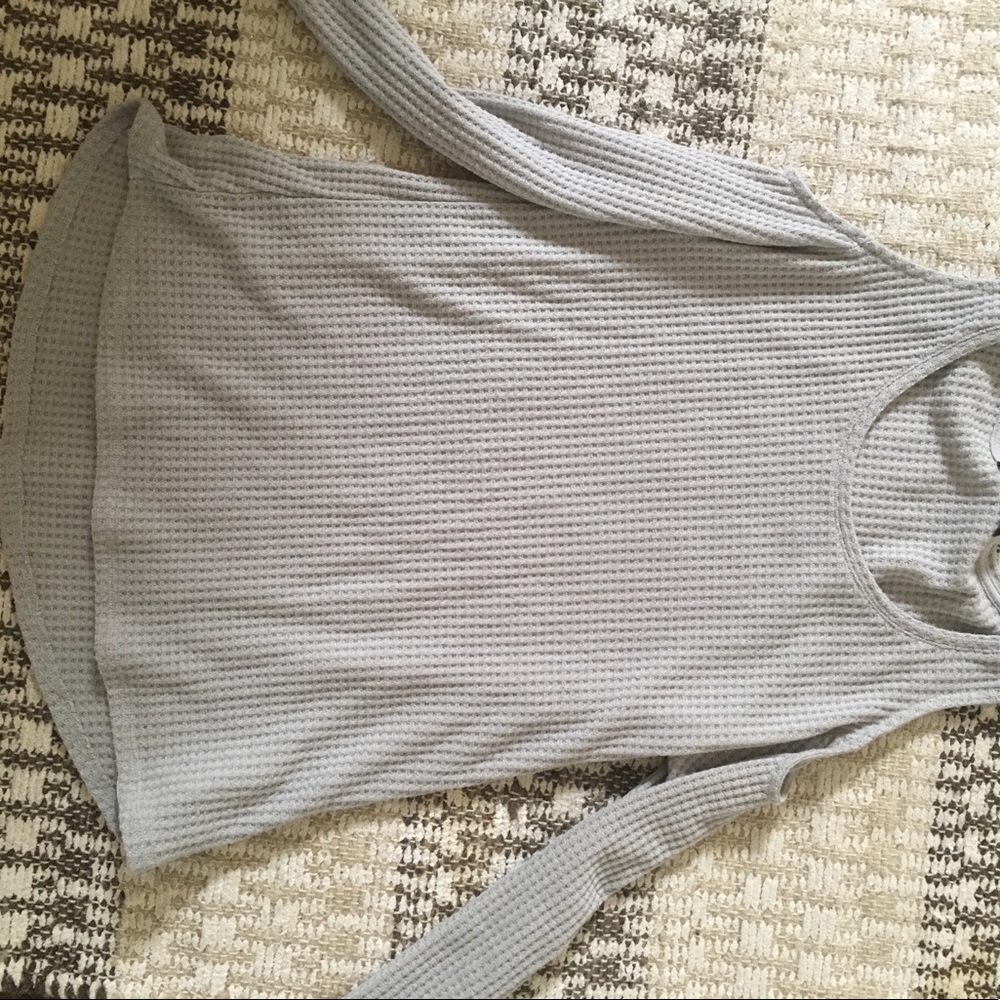 Cotton on gray sweater with cold shoulder